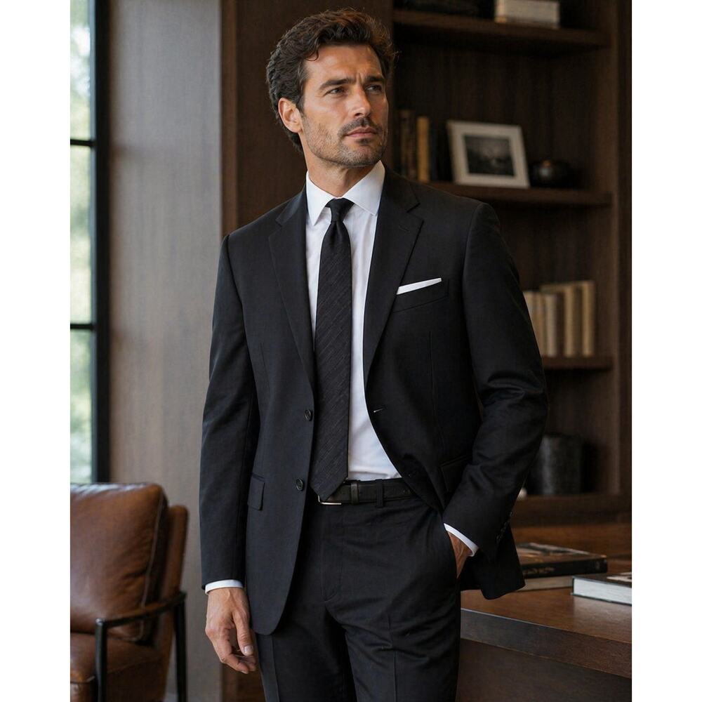 Daniel Cremieux Loro Piana Wool Blazer Black 44R Classic Luxury